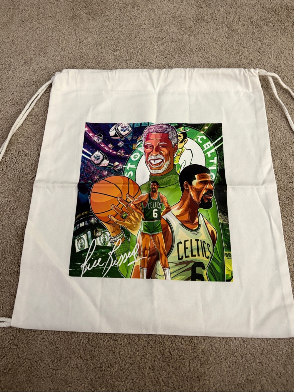 Boston Celtics Bill Russell vintage cinch bag